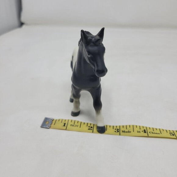 Vintage Porcelain Black White Appaloosa Horse Figurine Small Japan Olimco Pony - Picture 10 of 10
